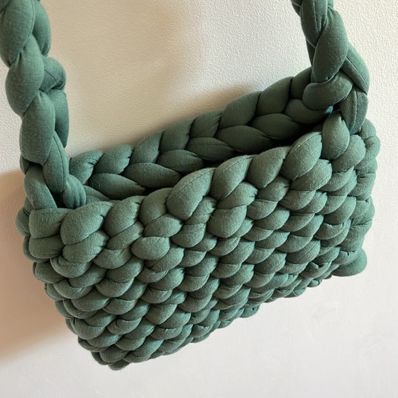 Handmade Chunky Knit Shoulder Bag Unique Hippie Boho Artsy - Picture 6 of 9